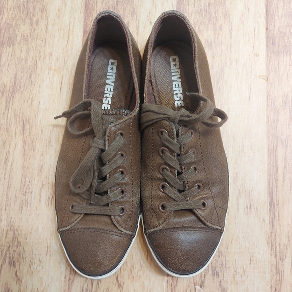 Converse brown leather converse women's  sz 6 - Picture 1 of 10